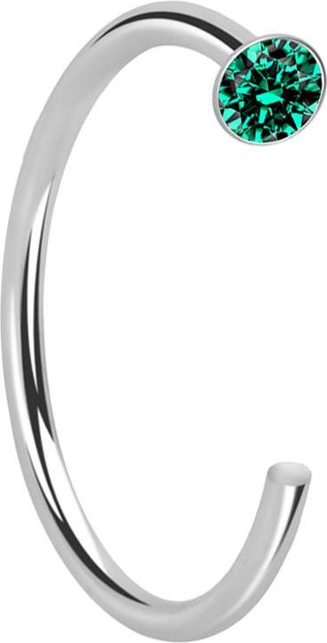 Immagine prodotto Star Piercing Nasenring offen silber Kristall türkis (senza ottone, Argento 925)