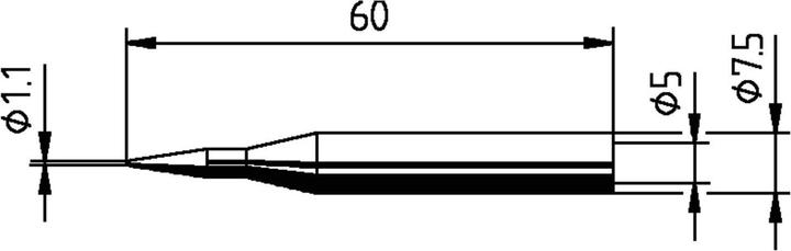 Actual product image Kurtz Ersa IRON POINT TIP 1.1MM (Soldering tip)