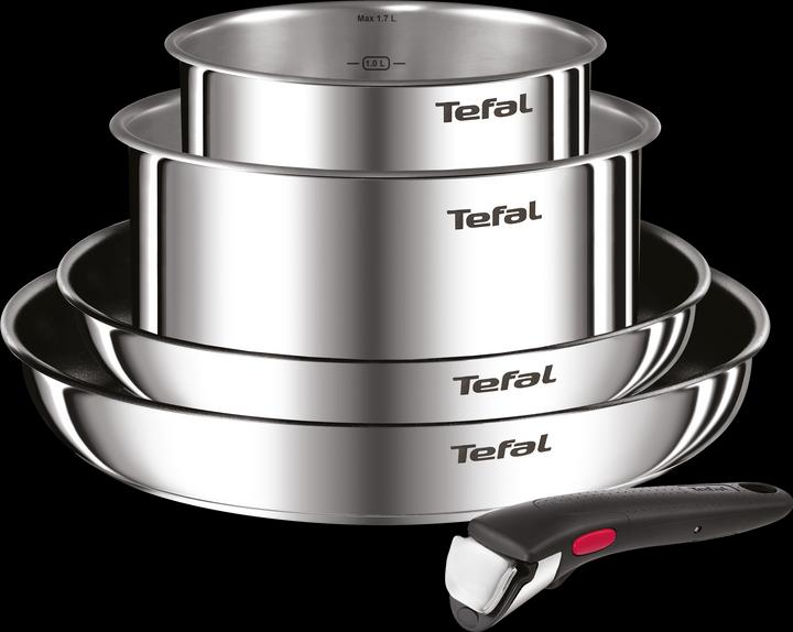 Produktbild Tefal Ingenio Emotion 5-teiliges Set - L897S5 (28 cm, Pfannenset + Topfset, Bratpfanne, Stielkasserolle, Edelstahl)