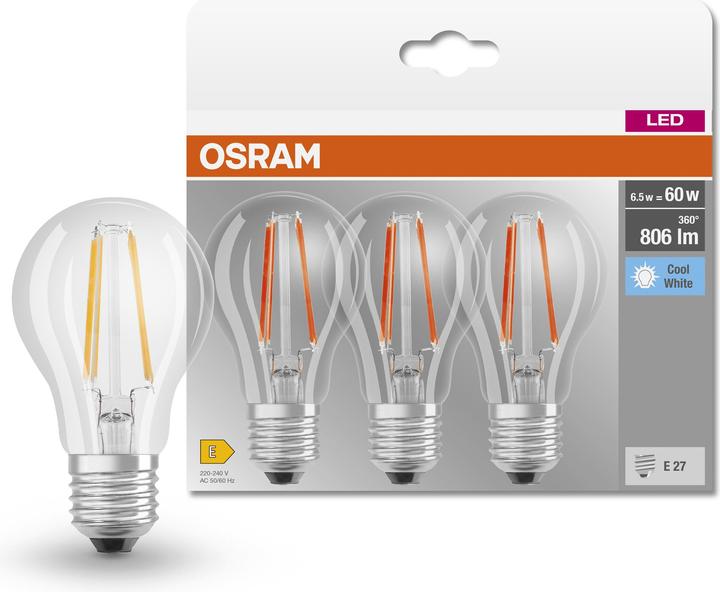 Image du produit Osram Base Classic A (E27, 7 W, 806 lm, 3 x, E)