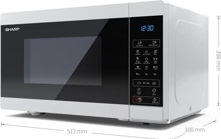Actual product image Sharp Microwave Oven with Grill YC-MG81E-W Free standing, 28 L, 900 W, Grill, White (28 l)
