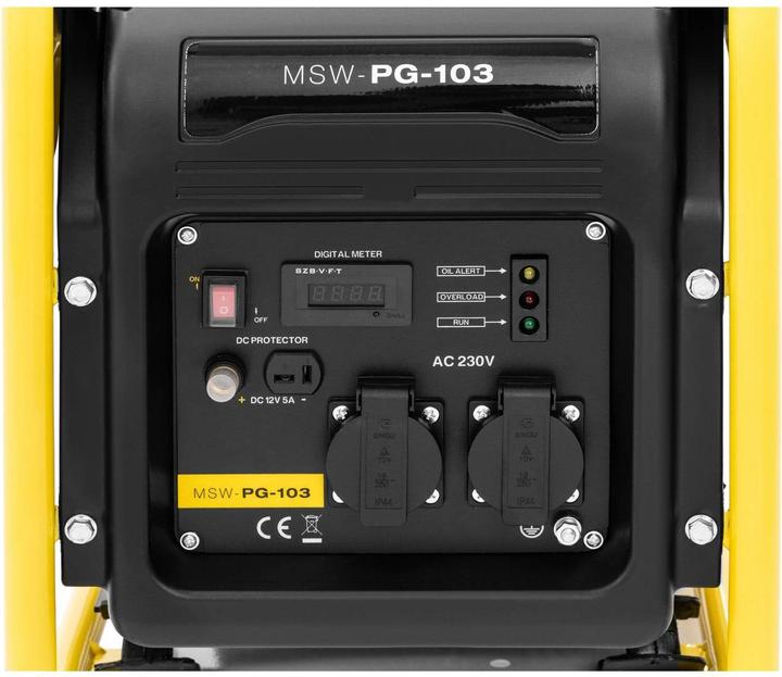 Produktbild MSW Inverter Stromerzeuger Benzin Stromaggregat Generator 2500 W 230 V AC manuell (2500 W, 5 l)