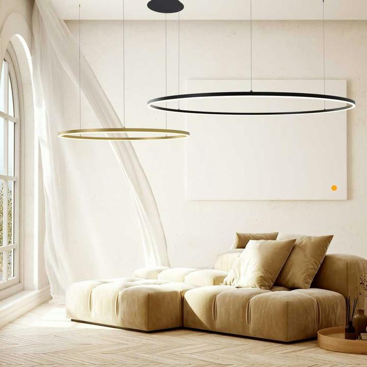 Produktbild s.luce Hängelampe Ring Schwarz Ø 120 | 100cm
