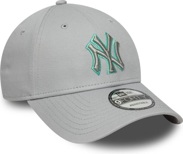 New Era 9Forty Strapback Cap Outline New York Yankees Grau