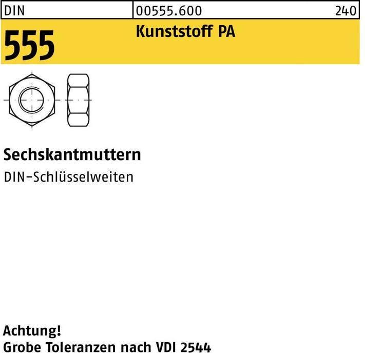 Productafbeelding Zeskantmoer DIN 555 M 16 Polyamide (M16)