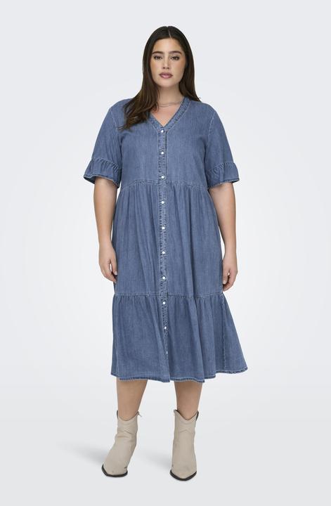Image du produit Only Coupe décontractée Col en V Manches cloches Robe courte en jean (42)