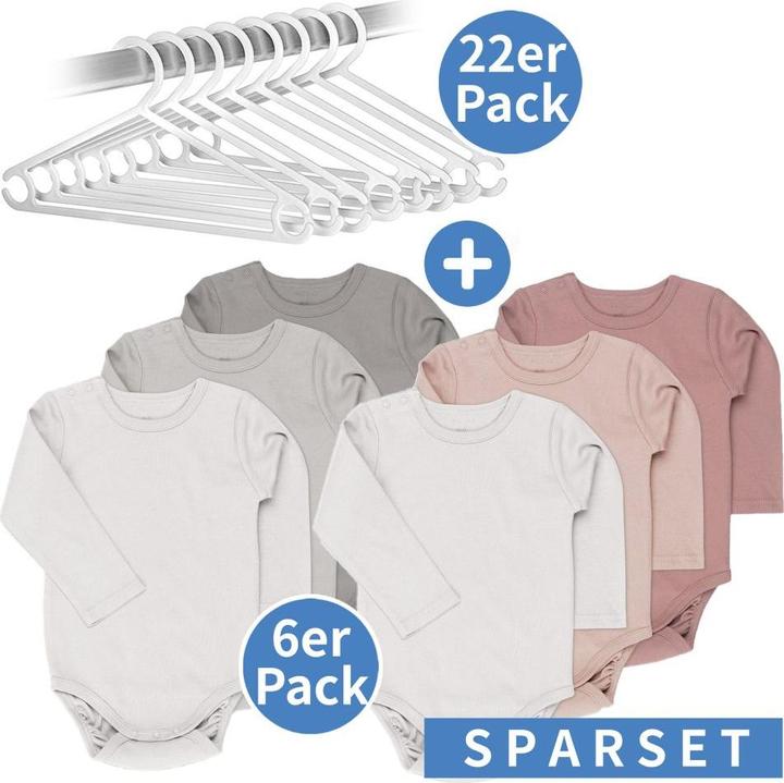 Immagine prodotto La Loona Pagliaccetti e set LaLoona - set di body a maniche lunghe con appendini - grigio bacca (74)