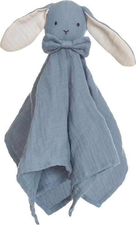 Teddykompaniet Schmusetuch Hase blau 40 cm aus BIO-Baumwolle
