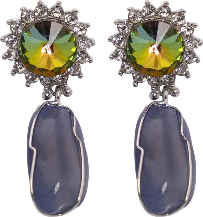 Image du produit Uzurii Boucles d'oreilles Marilyn Agate Nature Stone colorées (Argent massif de 925)
