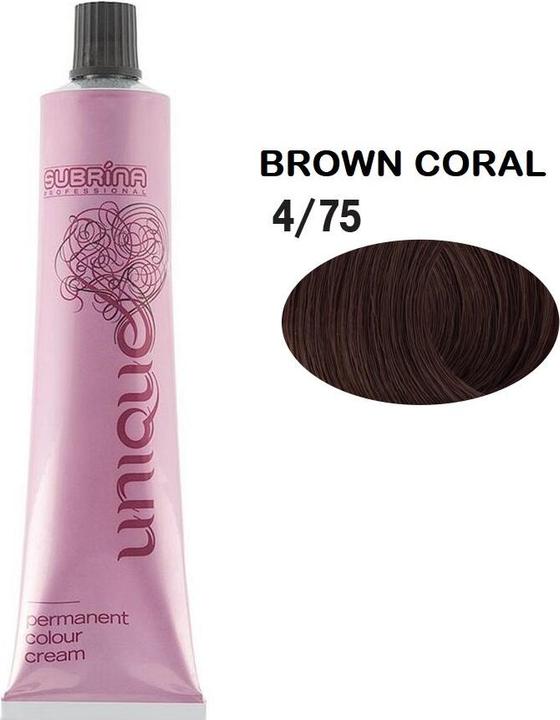 Image du produit Subrina Professional Unique Permanent Hair Dye - 475 Medium Chestnut Red Brown, 100 Ml (475 Châtain moyen Marron)