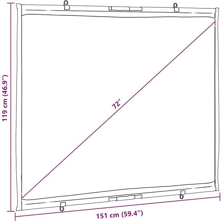 Actual product image VidaXL Projector screen Wall-mounted 72 inch 4:3 projection screen Screen (72", 4:3)