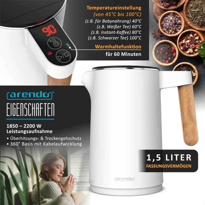 Produktbild Arendo Frühstücksset mit Wasserkocher & Toaster