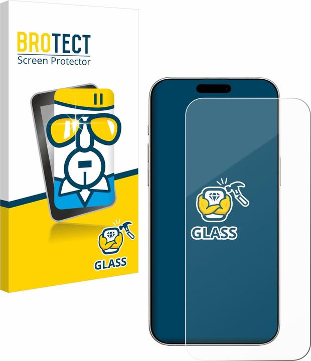 BROTECT 9H armoured glass screen protector Clear transparent glass (1 Piece, Apple iPhone 16)