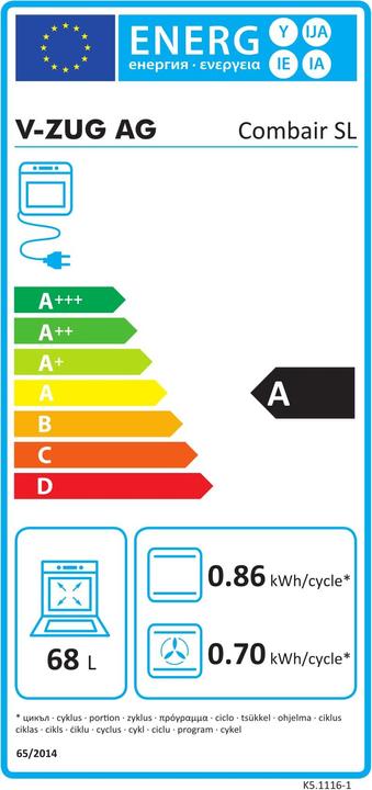 Energie-Label V-Zug Combair SL