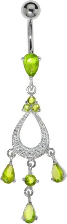 Bijouteria Bauchpiercing (Chirurgenstahl 316L, Silber 925, Zirkonia)