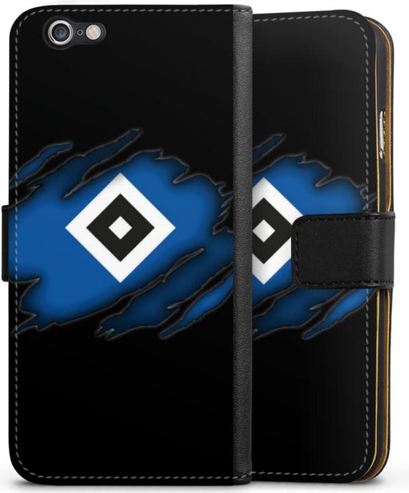 Produktbild DeinDesign Tasche für Apple iPhone 6 Handy Flip Case Wallet Cover Handytasche Leder HSV Hamburger SV (Apple iPhone 6)