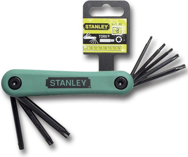 Produktbild Stanley Stiftschlüssel-Set (8-teilig Torx, je 1x T9/10/15/20/25/27/30/40, Silizium-Stahl, Kunststoff