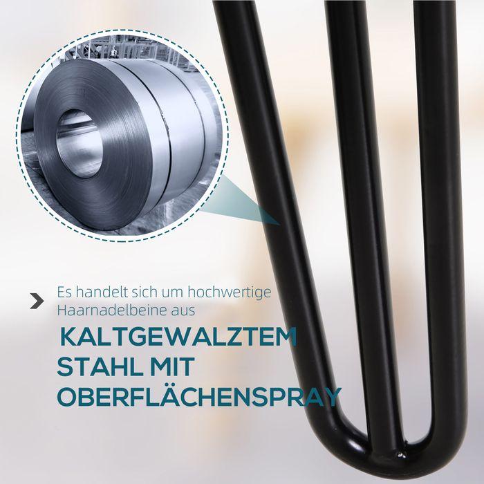 Produktbild Swisshandel24 Tischbeine, 4er-Set Tischfüsse, Möbelfüsse aus Stahl 12 x 12 x 72 cm Schwarz