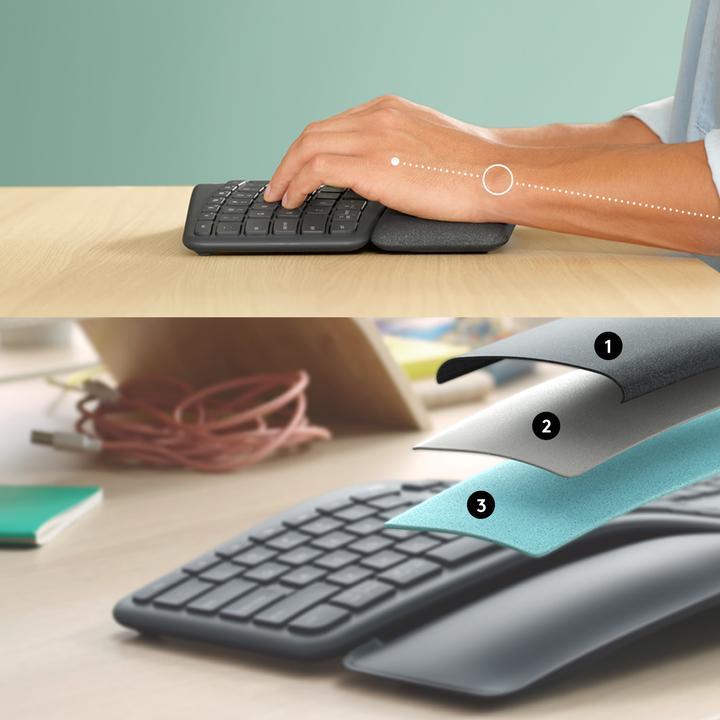 Actual product image Logitech Ergo K860 (Eng. Int., Wireless)