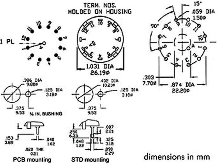 Image du produit Velleman Rotary Switch 1P 12 positions Solder Connections
