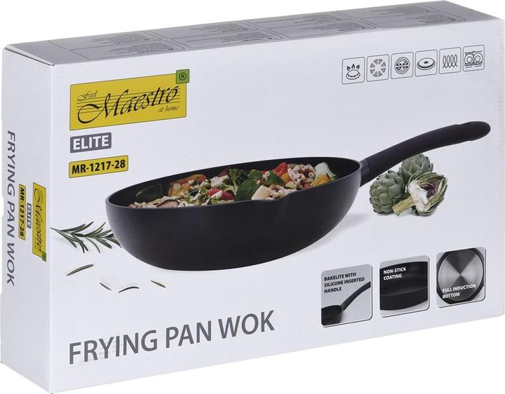 Actual product image Maestro Patelnia/Wok Marble 28cm MR-1217-28 (28 cm, Frying pan, Aluminium, Stainless steel)
