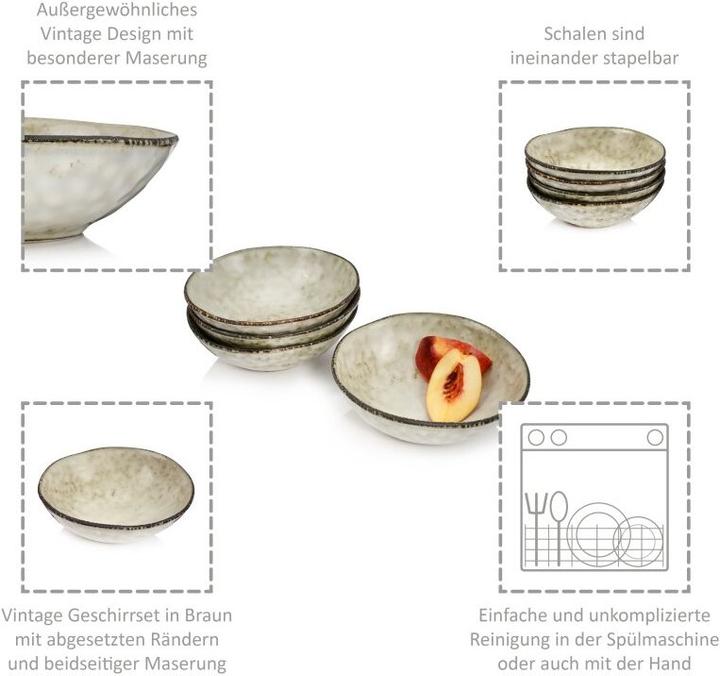 Produktbild Sänger Geschirr Schalen Set Pompei (17.50 cm, 0.45 l, 4 x)
