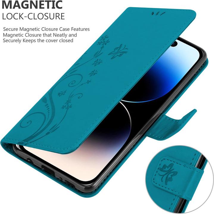 Actual product image Cadorabo Cover for Apple iPhone 14 PRO MAX in Flower Book Style (Apple iPhone 14 Pro Max)