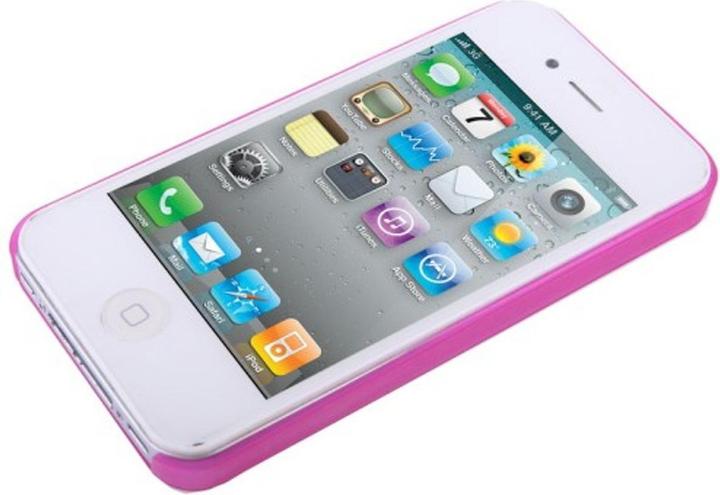 Produktbild König Design Schutzhülle Hard Case Hülle für Handy iPhone 4 & 4S Pink transparent (Apple iPhone 4, LG G4s)