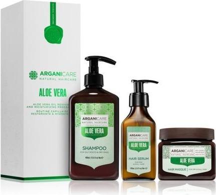 Produktbild Arganicare Aloe-Vera-Öl Belebendes und feuchtigkeitsspendendes Programm-Set - Hydratisierende Wirkung (Haarpflege set)
