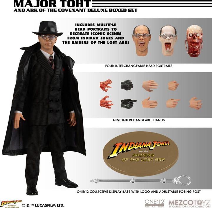 Image du produit Mezco Toys Indiana Jones figurine 1/12 Major Toht and Ark of the Covenant Deluxe Boxed Set 16 cm