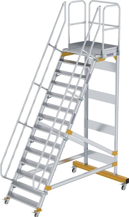 Produktbild Günzburger Plattformtreppe fahrbar 60° Stufenbreite 1000 mm 14 Stufen (Plattformleiter, 340 cm)