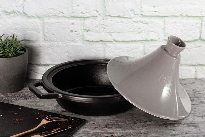 Productafbeelding BerlingerHaus "Tajin" 2L geëmailleerde gietijzeren braadpan 22 × 7,5cm (h-25cm met keramisch deksel) (22 cm, Tajinepot, Gietijzer)