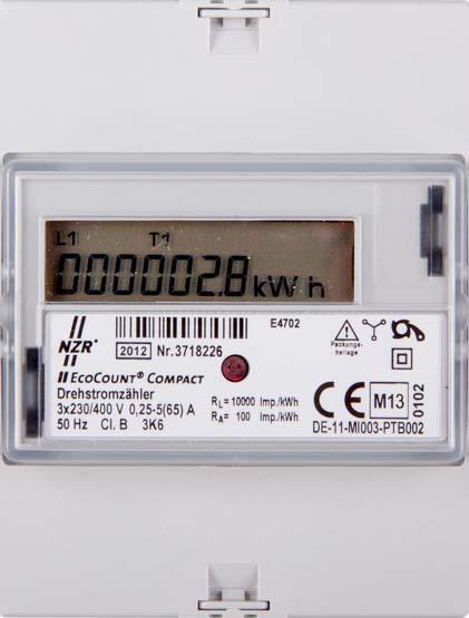 Image du produit NZR EcoCount Compact 5(65)A 1Tarif M-BUS MID Digit. Compteur triphasé 33220416