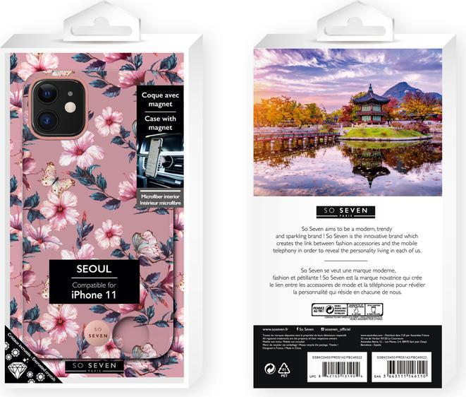 Image du produit So Seven Coque Premium Crystal Seoul Hibiscus Rose : Iphone 11 (Apple iPhone 11)