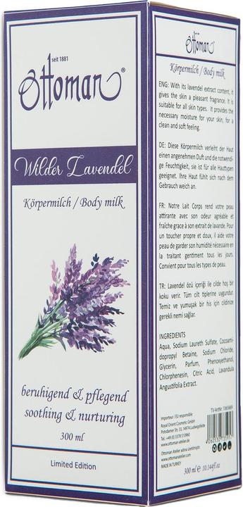 Ottoman Lavendel Körpermilch 300ml, reichhaltige Haut- und Körperpflege (Körpermilch, 300 ml)