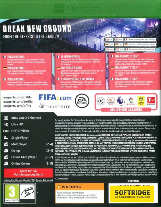 Actual product image EA Games Fifa 20 (including bonus DLC) (Xbox One X, Xbox Series X, Multilingual)