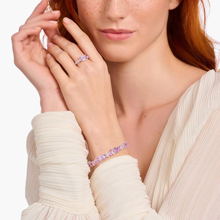 Immagine prodotto Thomas Sabo Anello solitario con pietre rosa in argento (54, 925 Argento)