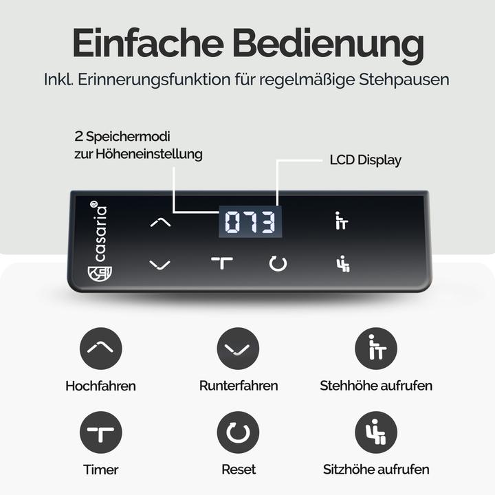 Produktbild Casaria Höhenverstellbarer Schreibtisch (140 x 60 x 118 cm)