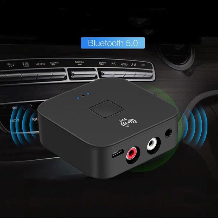 Produktbild Deltalabs 2in1 NFC Bluetooth 5.0 HD Audio Receiver mit 3.5mm Klinke / Cinch - Schwarz (Sender & Empfänger)