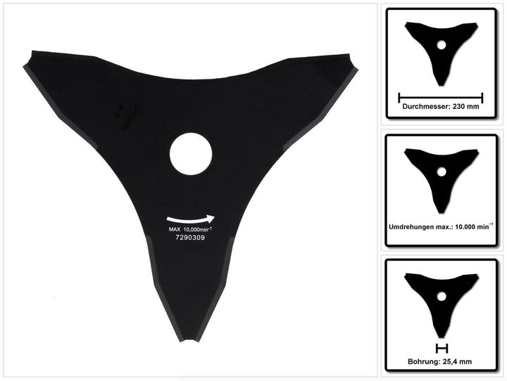 Image du produit Makita Lame 3 dents 230 x 25,4 mm ( 195298-3 ) (Déchiqueteuses, Scie, Tracteur de pelouse, Herbicide, Aspirateur + souffleur de feuilles)