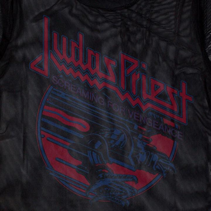 Actual product image Judas Priest Womens/Ladies Screaming For Vengeance Mesh Crop Top (L)
