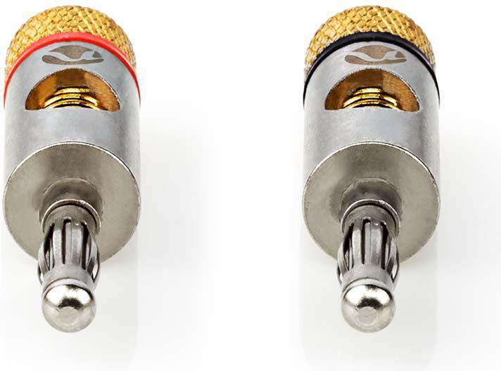 Produktbild Nedis Bananenstecker Stecker Vergoldet 2 Stück Aluminium Metall Gold