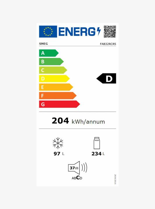 Energy Label Smeg Retro Style FAB32RCR5 (331 l)