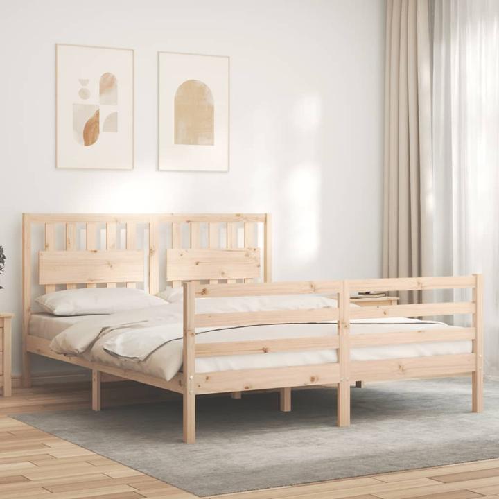 Actual product image VidaXL Massivholzbett mit Kopfteil 160x200 cm (160 x 200 cm)