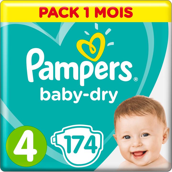Image du produit Pampers Bébé sec (Taille 4, Pack mensuel, 174 pièce(s))