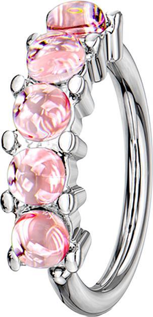 Immagine prodotto Star Piercing Anello Micro Piercing argento cinque pietre epossidiche rosa (Acciaio chirurgico 316L, senza ottone)