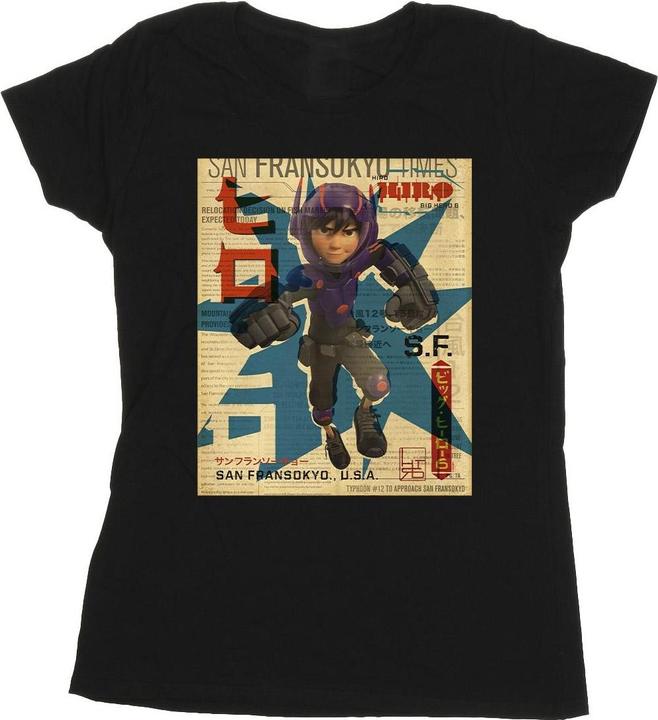 Disney Big Hero 6 Baymax Hiro Newspaper TShirt (XXL)
