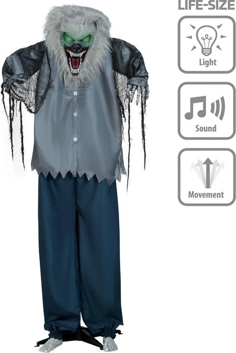 Actual product image Metamorph Wütender Werwolf– animierte Halloweendeko – 210 cm