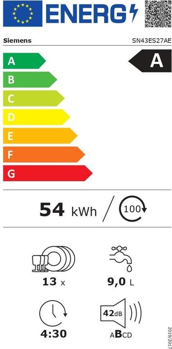 Energy Label Siemens SN43ES27AE