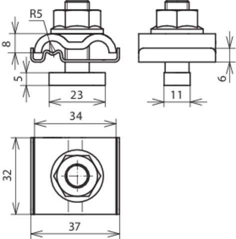 Actual product image Dehn UEK 8.10 AQ4 50 HKSM10 V2A Pole clamp stainless steel - Screw clamps (Pole clamp, stainless steel (10 mm)